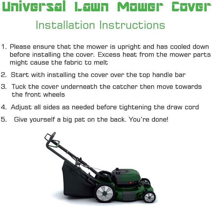 Lawn Mower Cover Waterproof Heavy Duty – Thick Marine 600D Fabric, Large UV Resistant Lawnmower Covers For Outdoor, Tear Resistant, Universal Fit for Push Gas & Electric Mowers