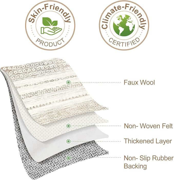 Nakagishi 8x10 Area Rugs Living Room: Washable Boho Large Neutral Soft Farmhouse Rug Stain Resistant Modern Moroccan Non-Slip Indoor Carpet for Bedroom Nursery Kids Playroom Office Dining Room