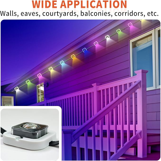 2025 Upgrade for Govee Permanent Outdoor Lights Compatible with H705 H805 Non-Pro Elite RGBIC LED Used for Fixture Fixation, Eaves and roof Edge mounting Clips mounting Bracket Screw Set(12,White)