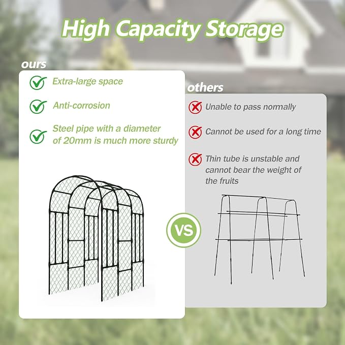 Trellis for Climbing Plants Outdoor - Cucumber Trellis for Raised Bed, Size:71 * 47 * 79 inch, Garden Trellis for Climbing Plants, Cucumber, Vegetable, Tomato, Flowers