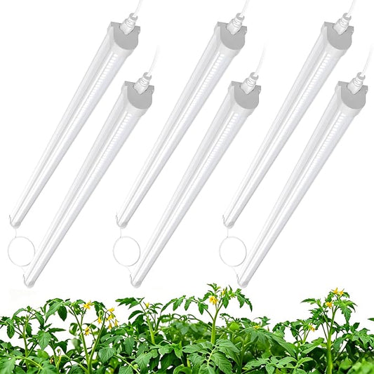 JESLED Plant Grow Lights, 3FT 5000K Full Spectrum Daylight White, 216W(6 X 36W,1350W Equivalent), Linkable Grow Light Strips for Indoor Plants, Seed Starting, Greenhouse, Growing Shelf, 6-Pack
