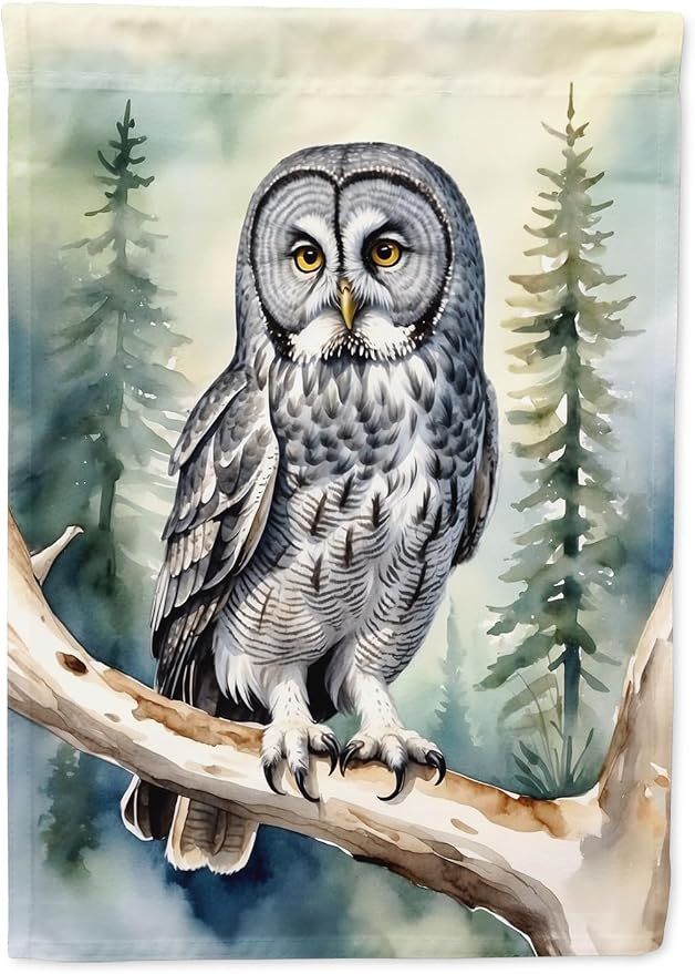 Caroline's Treasures Great Gray Owl Garden Flag Mailbox Flag Decorative Yard Flag Banner Outside Patio Artwork Yard Flower Beds, Garden Size, Multicolor
