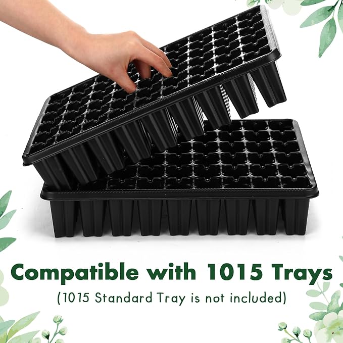 Baderke 8 Pack 2.8" Deep 54 Cell Seed Starter Trays, Thick Durable Plug Tray Big Cell Seed Starting Trays for 1015 Flat Tray Germination, 432 Cells Reusable Plant Propagation