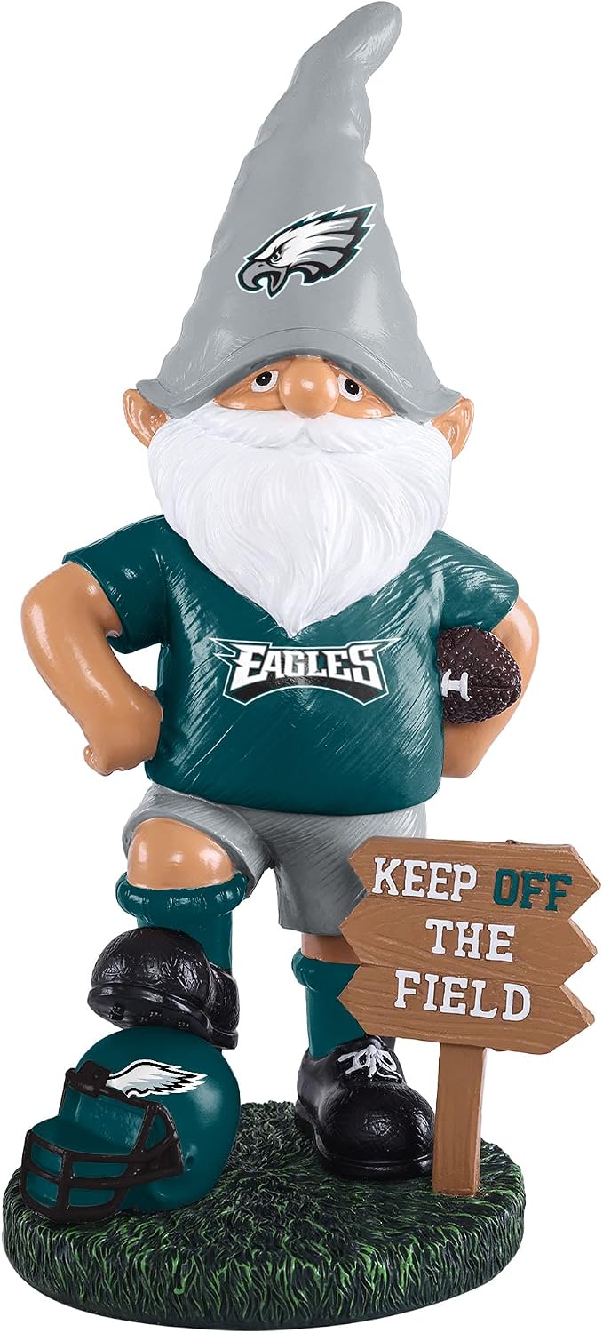 FOCO NFL Unisex-Adult NFL Team Logo Keep Off The Field Garden Statue Outdoor Gnome 8"