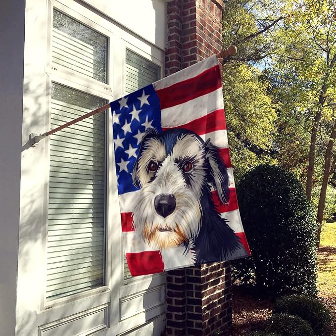 Caroline's Treasures CK6554CHF Griffon Nivernais Dog American Flag House Flag Large Porch Sleeve Pole Decorative Outside Yard Banner Artwork Wall Hanging, Polyester, House Size, Multicolor