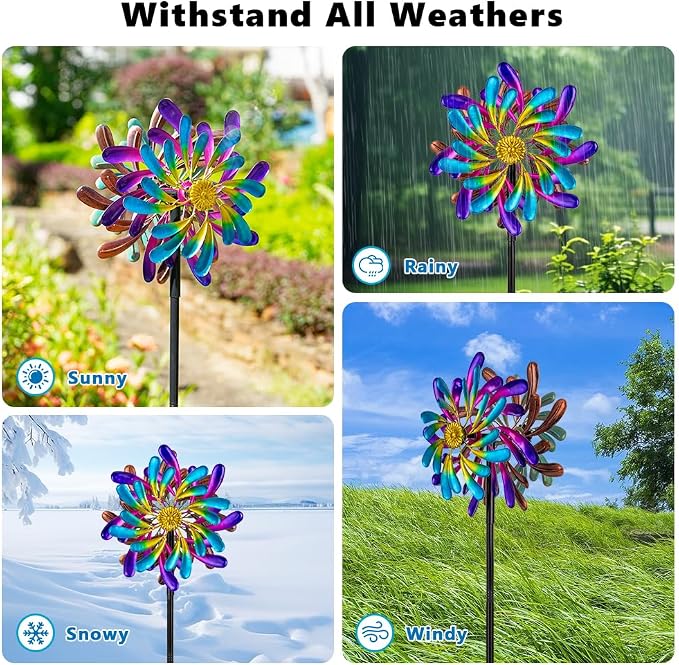 Stargarden Kinetic Wind Spinners Outdoor, 13.2 x 66 Inches Wind Spinner | Metal Windmill for Yard and Garden Decor