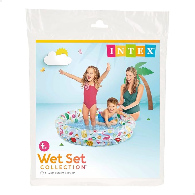 Intex Inflatable Stars Kiddie 2 Ring Circles Swimming Pool (48" X 10") [Assorted Styles]