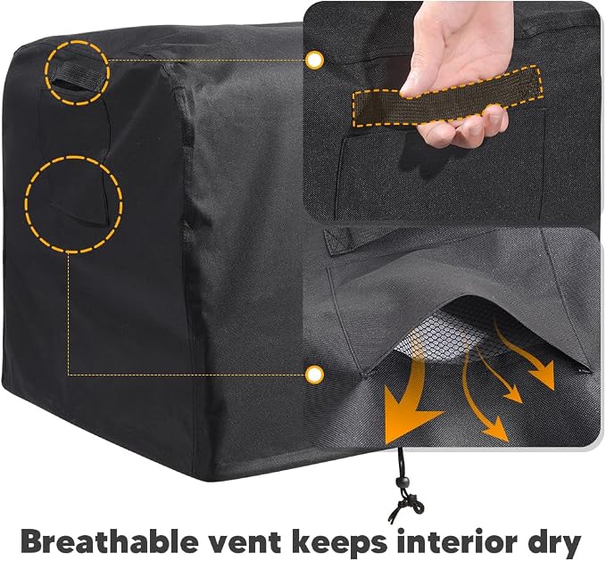 Outdoor Generator Cover 600D Oxford Fabric Waterproof UV Resistant Protection for Generators with Air Vent & Handles, Generator Covers for Outside，Suitable for Most Generators 3000-5000 Watt