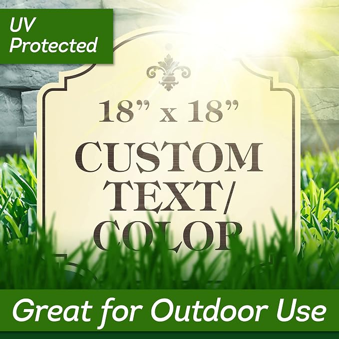 Custom Sign, Customized for Outdoor/Indoor Use, Personalized Designer Style Sign, 18x18 Inch, 24 Colors, Rust-Free Thick AlumaBond - Made by: My Sign Center, USA (Florolex II - Contour)