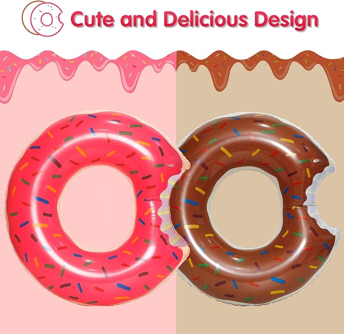 DMAR Donut Pool Float - Donut Tube & Ring for Beach & Pool