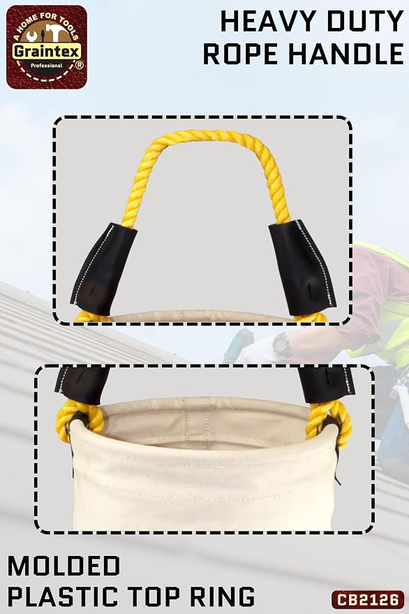 Graintex CB2126 Utility Plastic Bottom Canvas Bucket