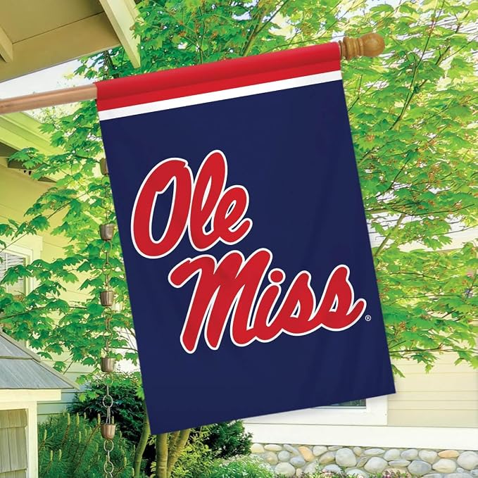 Briarwood Lane House Flag 40x28 For Outdoor Mississippi Rebels NCAA Licensed House Flag