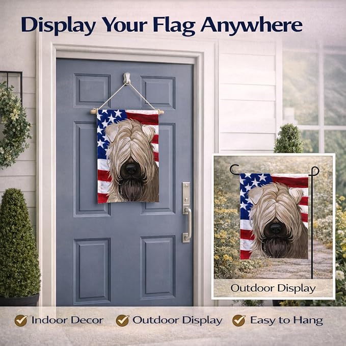 Caroline's Treasures CK6715GF Soft-Coated Wheaten Terrier American Flag Garden Flag Mailbox Flag Decorative Yard Flag Banner Outside Patio Artwork Yard Flower Beds, Garden Size, Multicolor