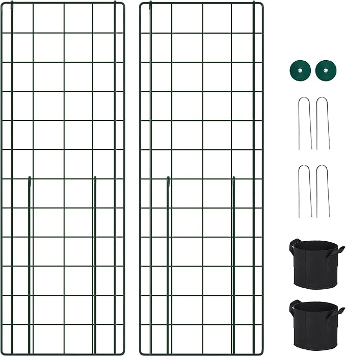 Cucumber Trellis for Garden - 2 Pack, 48" L x 16" W Garden Trellis for Climbing Plants Outdoor with Support Structures, A Frame Trellis for Climbing Vegetables Peas, Vine, Bean