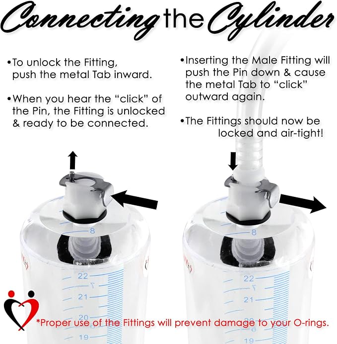 LeLuv Vibrating Penis Pump Maxi Blue Handle + Protected Gauge - Bundle with Clear Hose - 12 inch Length x 2.875 inch Diameter Cylinder