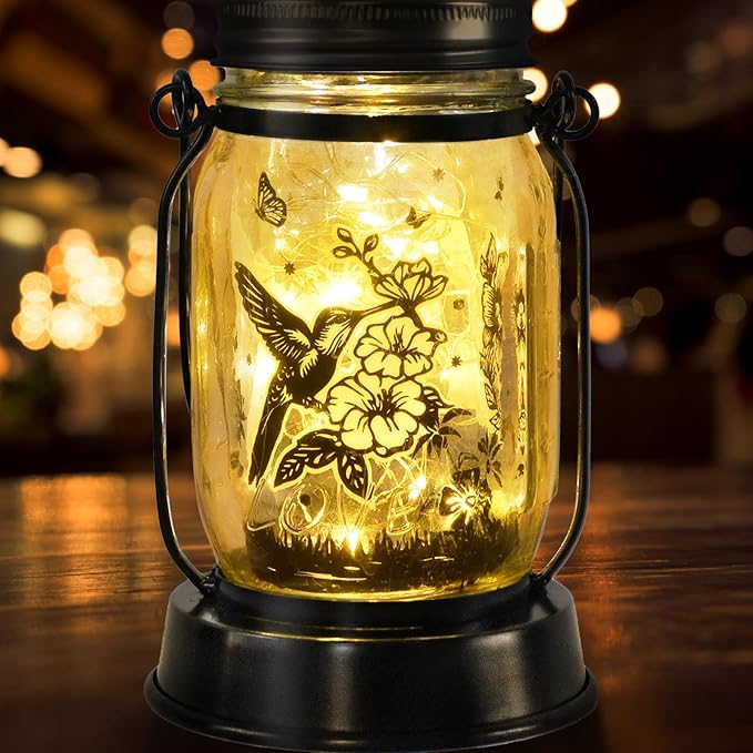 kyoryuger for Mom Solar Lanterns Outdoor Garden Decor Valentine's Day Gifts for Women Hummingbird Gift for Women Mom Grandma Sister Birthday Solar Light for Yard, Patio,Porch,Torch