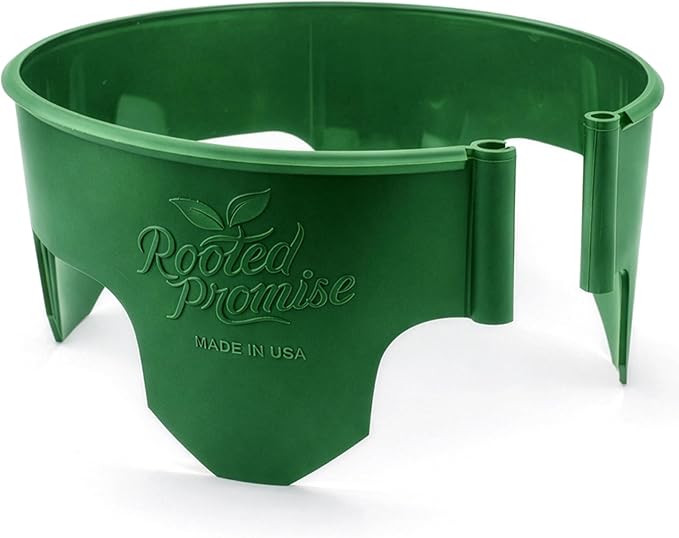 12 Inch Wrap-Around Adjustable Planting Grow Rings | 3 Pack | Green | Install Around Existing Plants | Square Foot Gardening | Trimmer Protection and Mulch Barrier | Heavy Duty | Made in USA