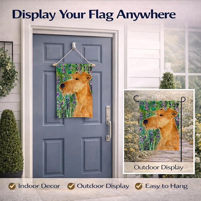 Caroline's Treasures SS1004GF Irish Terrier Garden Flag Mailbox Flag Decorative Yard Flag Banner Outside Patio Artwork Yard Flower Beds, Garden Size, Multicolor