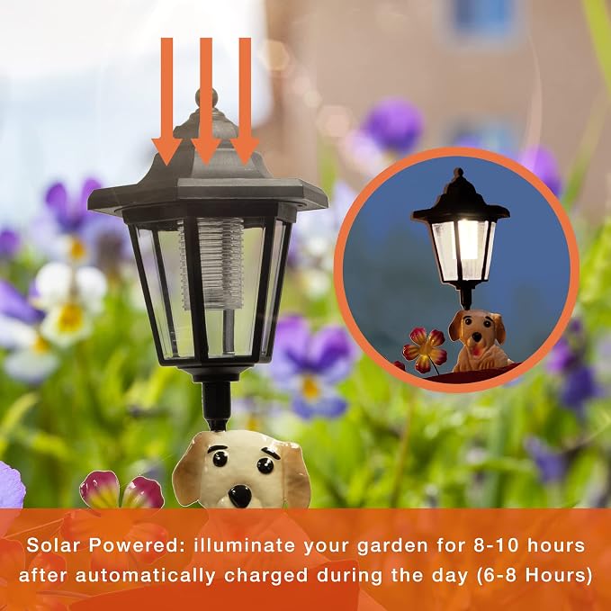 Crosslight Dog Welcome Sign Solar LED Waterproof Outdoor Garden Stake - Decorative Electronic Light Garden Decor for Yard, Lawn, Patio, Deck, Pathway, Pond, Backyard