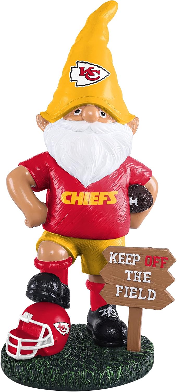 FOCO NFL Unisex-Adult NFL Team Logo Keep Off The Field Garden Statue Outdoor Gnome 8"