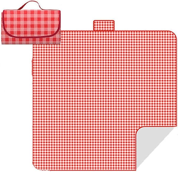 Outdoor Picnic Blanket,Extra Large Picnic Blanket Beach Blankets, Picnic Mat Waterproof Sand Proof Foldable Portable for Outdoor Camping Hiking Travel Grass Music Festival Lawn Mats (red)