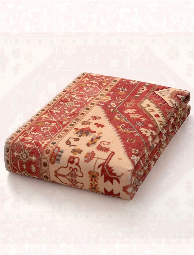 SERISSA 2x6 Washable Non Slip Boho Runner Rug for Hallway，Red | Ultra Soft Vintage Oriental Carpet Low-Pile Distressed Tribal Floor Carpet for Kitchen Bedroom Bathroom Laundry Living Room
