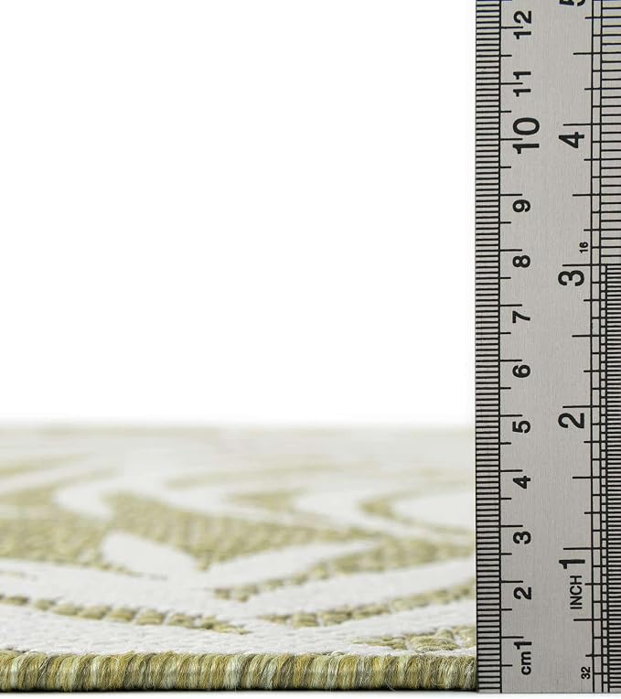 Unique Loom Outdoor Botanical Collection Area Rug - Palm (10' 8" Square Green/Ivory)