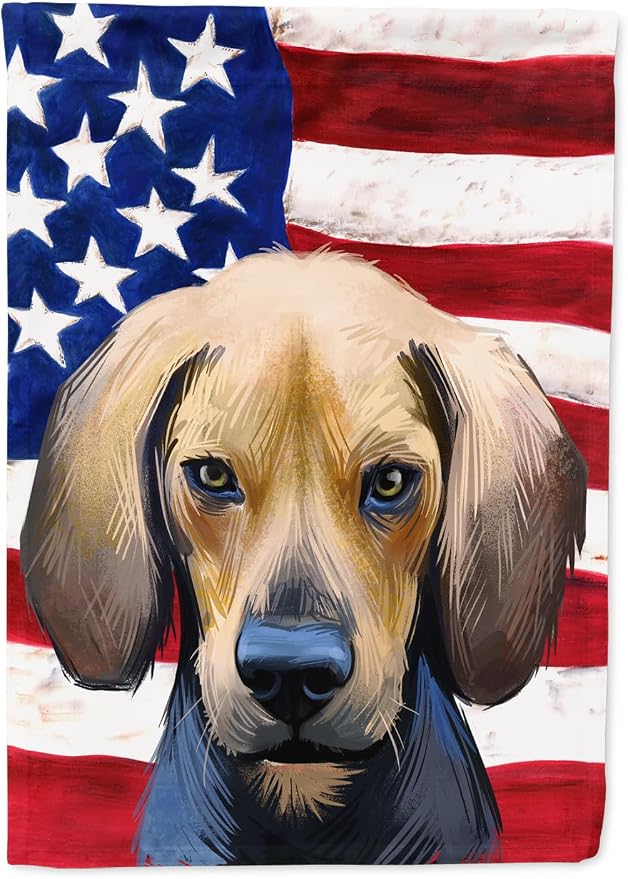 Caroline's Treasures CK6589GF Kerry Beagle American Flag Garden Flag Mailbox Flag Decorative Yard Flag Banner Outside Patio Artwork Yard Flower Beds, Garden Size, Multicolor