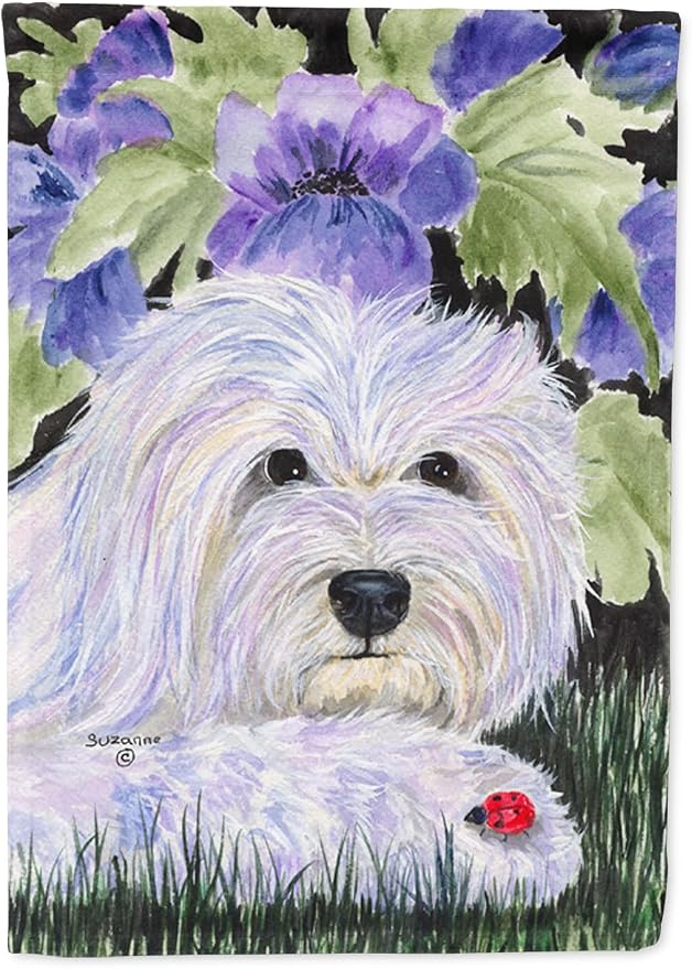 Caroline's Treasures SS8349GF Coton de Tulear Garden Flag Mailbox Flag Decorative Yard Flag Banner Outside Patio Artwork Yard Flower Beds, Garden Size, Multicolor