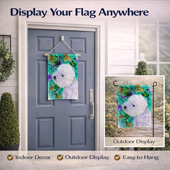 Caroline's Treasures SS1064GF Westie Garden Flag Mailbox Flag Decorative Yard Flag Banner Outside Patio Artwork Yard Flower Beds, Garden Size, Multicolor