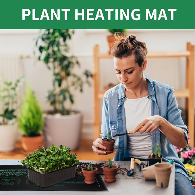Seedling Heat Mat 3 Pack Durable Waterproof Plant Heating Pad 10"x 20.75" for Germination, Indoor Gardening, Greenhouse