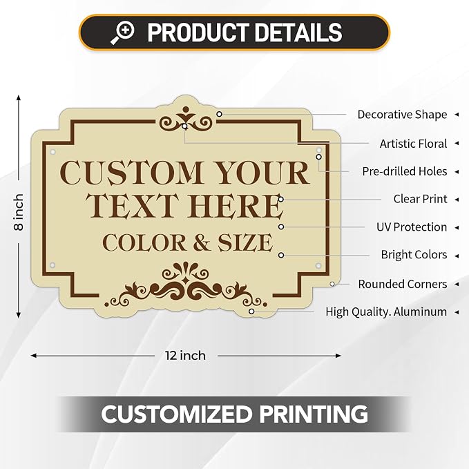 Custom Sign Outdoor Metal - Personalized Sign for Outside House,Deliver Delivers,Road,Pool,Yard,Garden,Porch,Backyard,Business,Fade Resistant Highly Visible 24 x 16 inch
