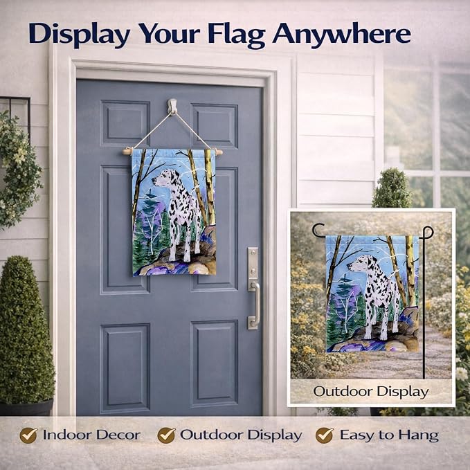 Caroline's Treasures SS8651GF Dalmatian Garden Flag Mailbox Flag Decorative Yard Flag Banner Outside Patio Artwork Yard Flower Beds, Garden Size, Multicolor