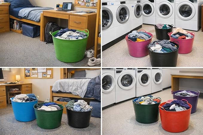 Red Gorilla Medium Flexible Plastic Tub, Toy Storage, Laundry, Gardening & More, 26 Liter/6.8 Gallon, Blue