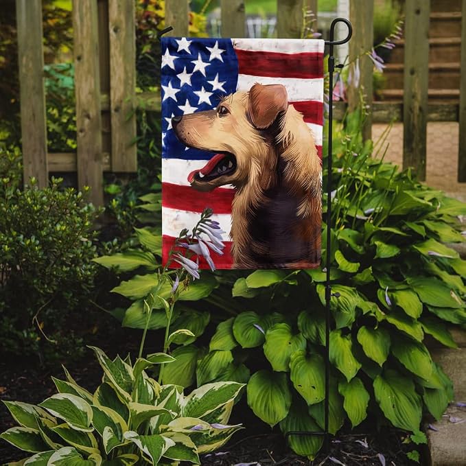 Caroline's Treasures CK6415GF Austrian Pinscher American Flag Garden Flag Mailbox Flag Decorative Yard Flag Banner Outside Patio Artwork Yard Flower Beds, Garden Size, Multicolor