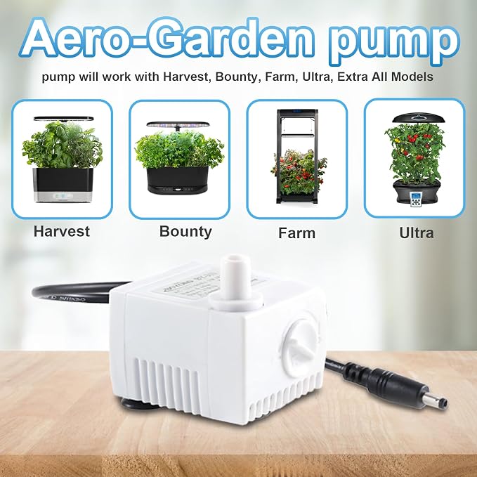 200623 Aero-Garden Pump with 20 Filters | Ultra Quiet Pump Fit for Harvest Elite, Bounty, Farm, Extra, Ultra Hydroponics System