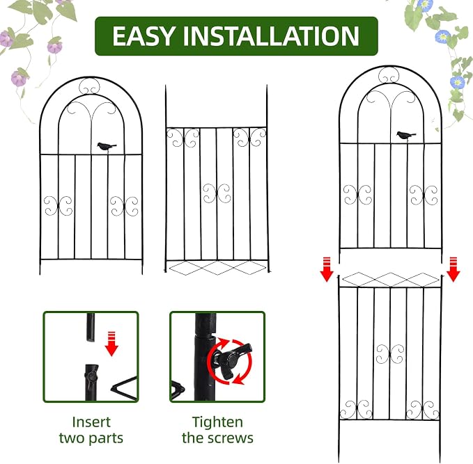 Amoskey Durable Garden Trellis for Climbing Plants - Outdoor Trellis Supports for Lush Greenery - Ideal for Vines, Flowers, and Vegetables, Easy Installation & Space-Saving Design (71"H*20"W -4 pack)