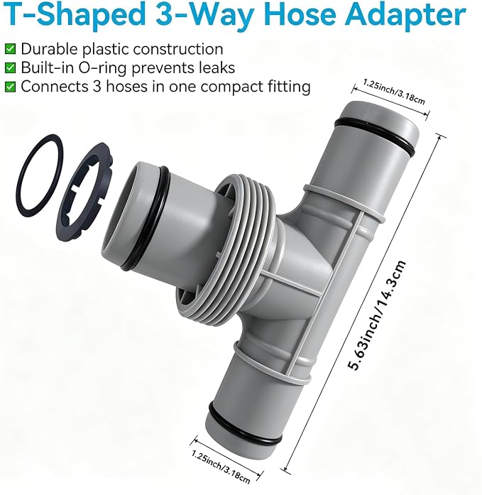 Pool Hose Connector, 1.25 to 1.5 Pool Hose Adapter,for Filter Pumps and Above Ground Pool Drain Adapter
