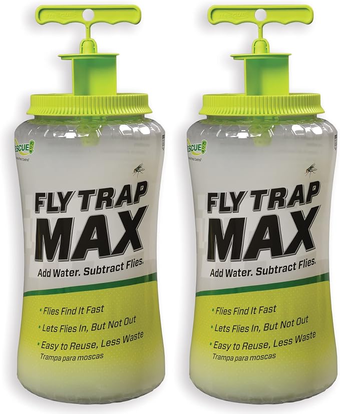 RESCUE! Fly Trap Max – Extra Large Reusable Outdoor Fly Trap - 2 Traps