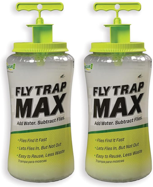RESCUE! Fly Trap Max – Extra Large Reusable Outdoor Fly Trap - 2 Traps
