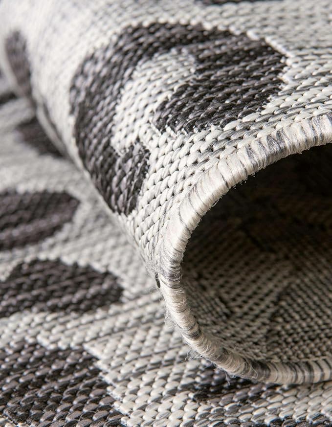 Unique Loom Outdoor Safari Collection Area Rug - Leopard (10' Round Light Gray/Gray)