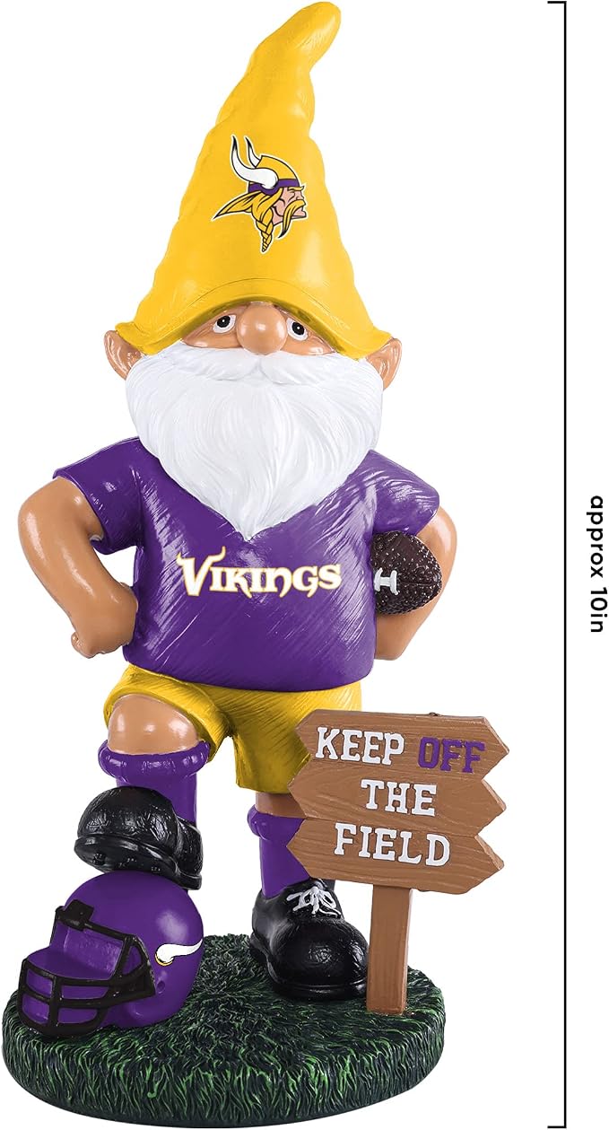 FOCO NFL Unisex-Adult NFL Team Logo Keep Off The Field Garden Statue Outdoor Gnome 8"