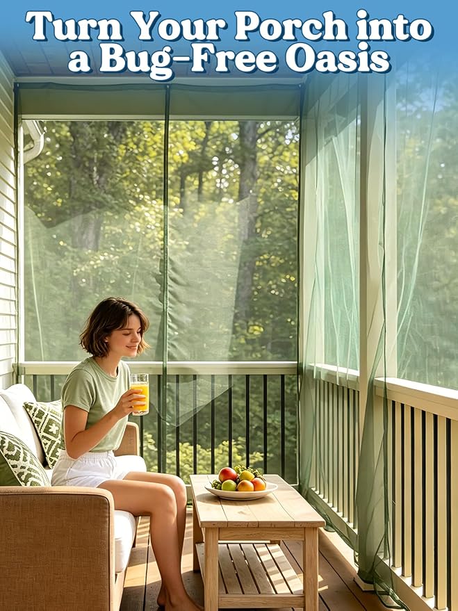ANPHSIN 65x10ft Ultra fine Mosquito Net for Patio - Mesh Netting Screen for Outdoor Garden Porch Balcony, Protects Skin & Plants from Bugs, Birds, Green