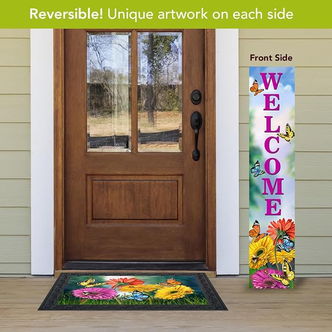 Briarwood Lane Spring Double Sided Reversible Pine Porch Leaner 47x9.5 Spring Flowers For Spring Porch Leaner