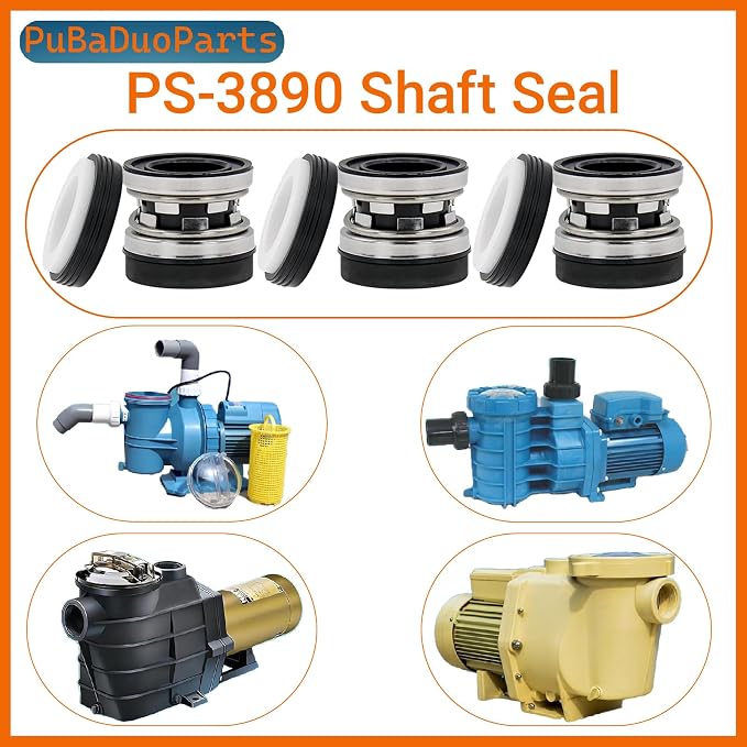 3 Pack PS-3890 Mechanical Shaft Seal Compatible with Jandy Zodiac Pool Pump R0479400 Replacement for Stealth PlusHP FloPro ePump Series Ceramic and Stainless Steel Pool Pump Seal Repair Kit