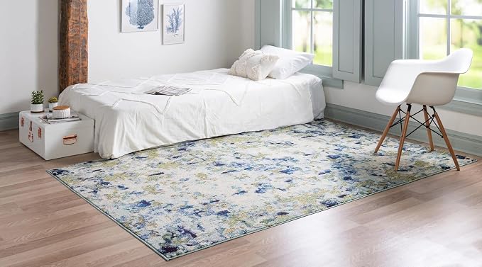 Unique Loom Chromatic Collection Area Rug - Champagne (8' x 10' Rectangle, Light Blue/ Blue)