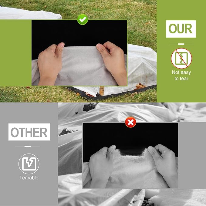 Plant Covers Freeze Protection, 10X40FT Reusable Thickened Winter Floating Row Covers, Frost Cloth Blanket Shade Cloth Garden Fabric Plant Cover for Raised Beds Vegetables Insect Winter Frost