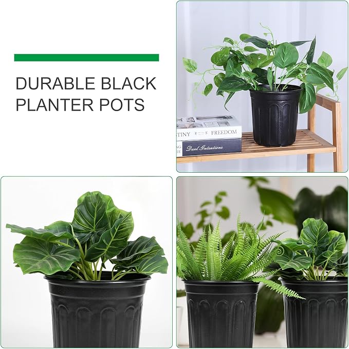 JERIA 100-Pack 1 Gallon Flexible Plant Nursery Pots,Thickened Soft Plastic Seedling Pots,Seed Starting Pot Flower Plant Container for Succulents，Seedlings