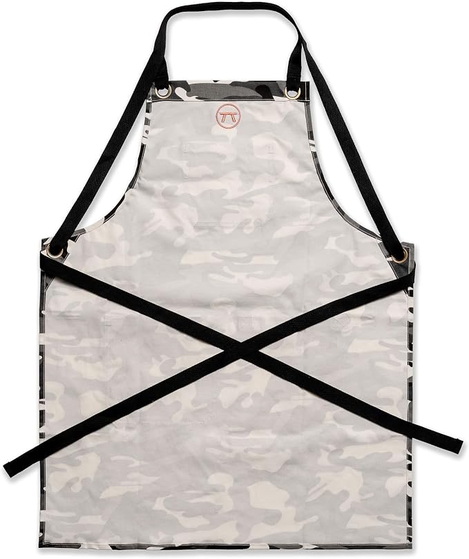 Outset Grill and Kitchen Apron, Camo Pattern With Pockets, Cotton, 27" x 34"