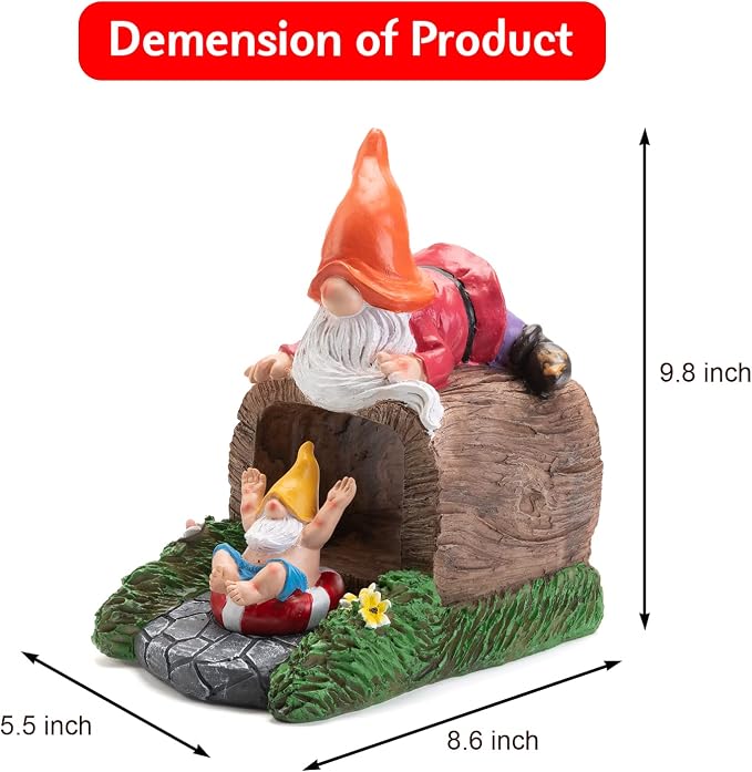Garden Statue for Gutter/Downspout Extension Decoration, 4 * 3" Outdoor Extender Statues, Gnome Outdoor Decor